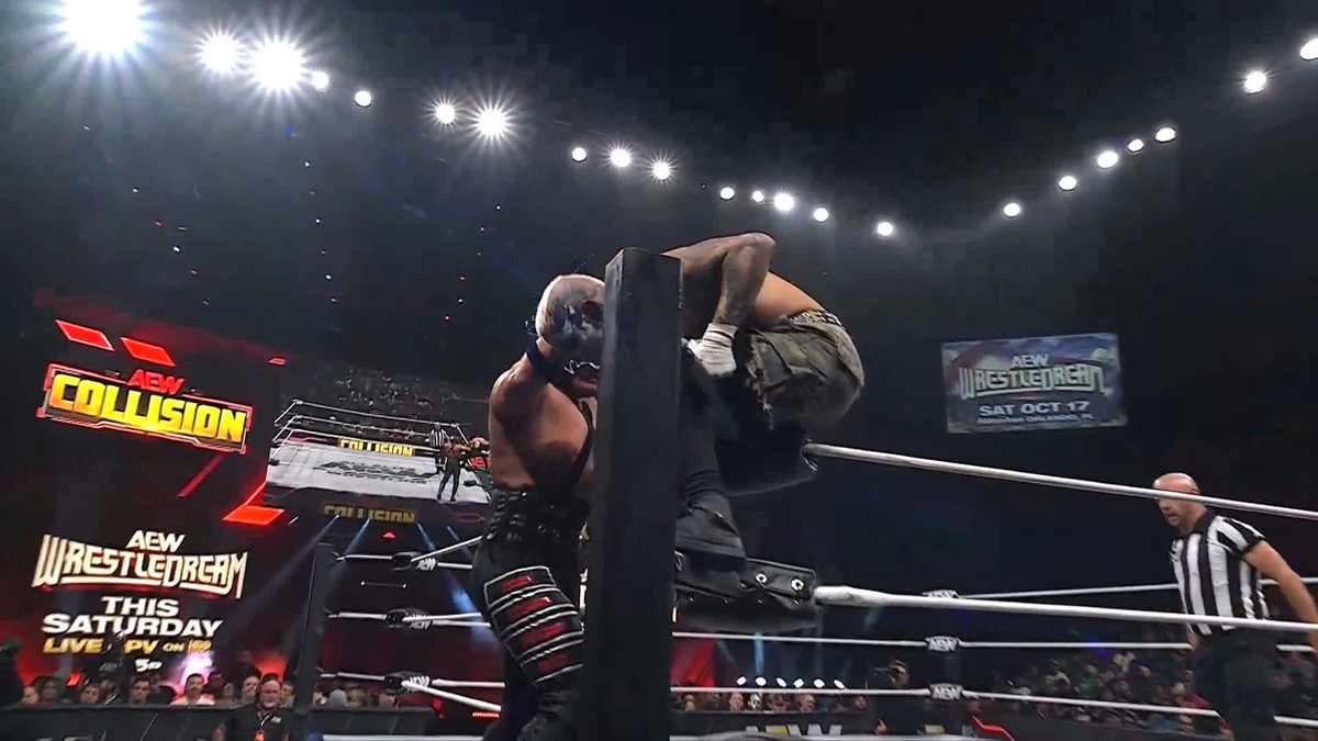 A BRUTAL landing for the TNT Champion Darby Allin! Watch #AEWCollision LIVE on TBS + HBO Max