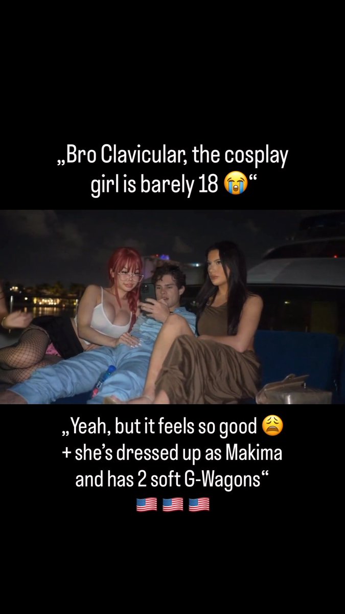 Clavicular knew exactly he’d fall for a barely 18yo Asian cosplay chick as soon as he saw her 😈 and guess what, he loved it 🤭❤️ #clavicular #clavicularclips #looksmaxing #makima #chainsawman #cosplay #miami