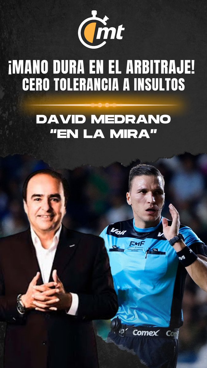 "MANO DURA" 🔥 👀 "A partir de ahora no hay tolerancia para nadie, cualquier miembro del cuerpo técnico o futbolista que le falte el respeto al silbante, se tiene que ir expulsando, así les informaron en la reunión de este miércoles a los sibilantes los dirigentes" La Videocolumna de david medrano felix