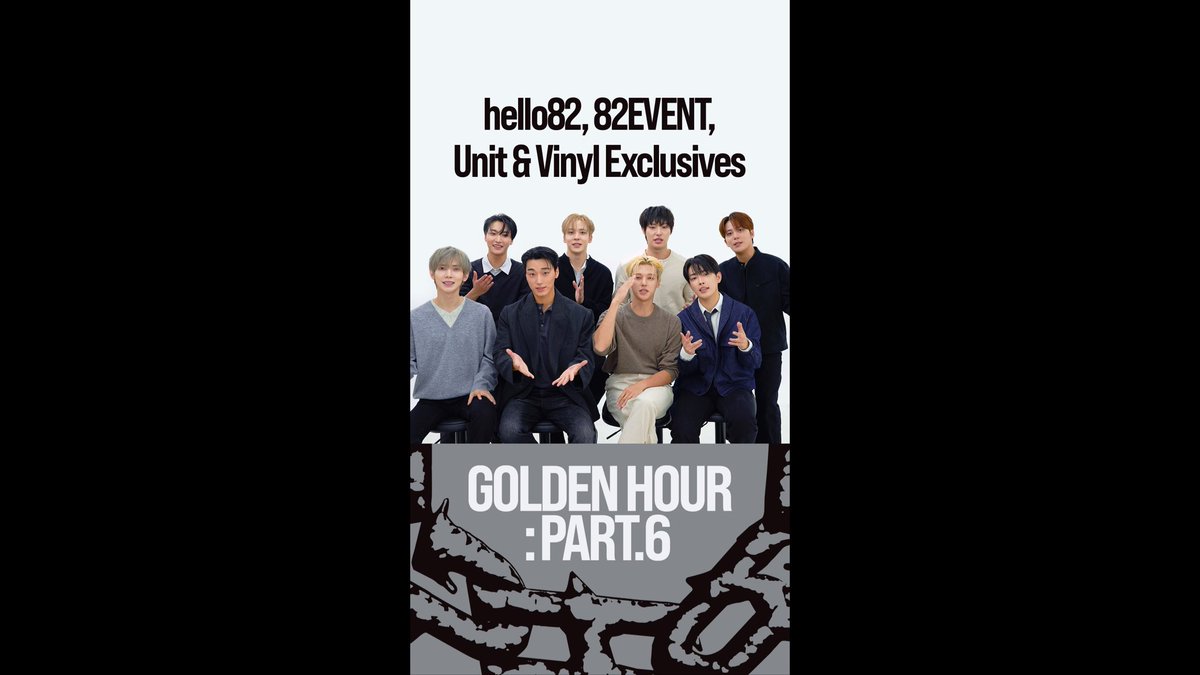 A little hint from ATEEZ, a lot to look forward to 👀✨ Stay tuned for the full reveal of ‘GOLDEN HOUR : Part.6’ Exclusives! 💌 ❤️🩹 hello82 Photobook Exclusive (GUILTY Ver.) 📷 82EVENT Photobook Exclusive (FISHEYE Ver.) 😵💫 Unit Digipack Exclusive (HEAD SPIN Ver.) ❤️ Vinyl Exclusive (BOYFRIEND Ver.) PRE-ORDER ‘GOLDEN HOUR : Part.6’ NOW! 🔗 *All qualifying U.S. sales count towards Billboard Charts ATEEZ(에이티즈) #ATEEZ #에이티즈 #GOLDENHOUR #GOLDENHOUR_Part6 #hello82