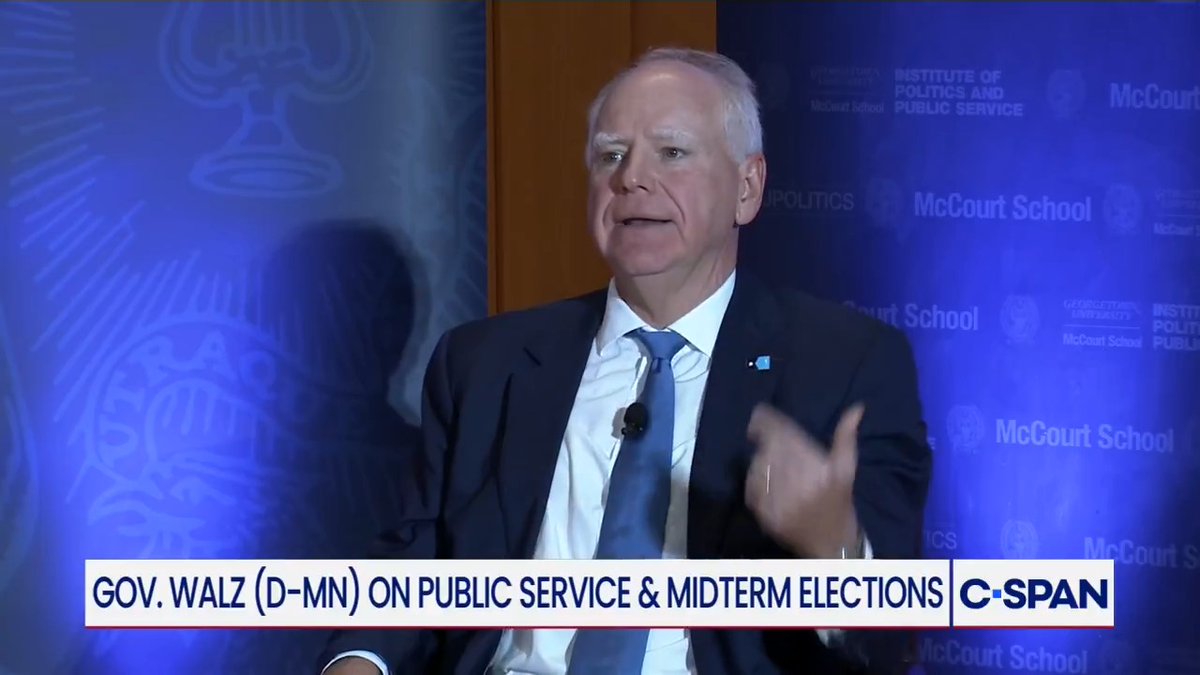 .Governor Tim Walz (D-MN) on bipartisanship and his contentious relationship with President Trump: "I have a responsibility as a governor to find compromise, but I am under no obligation to meet you half way to fascism."