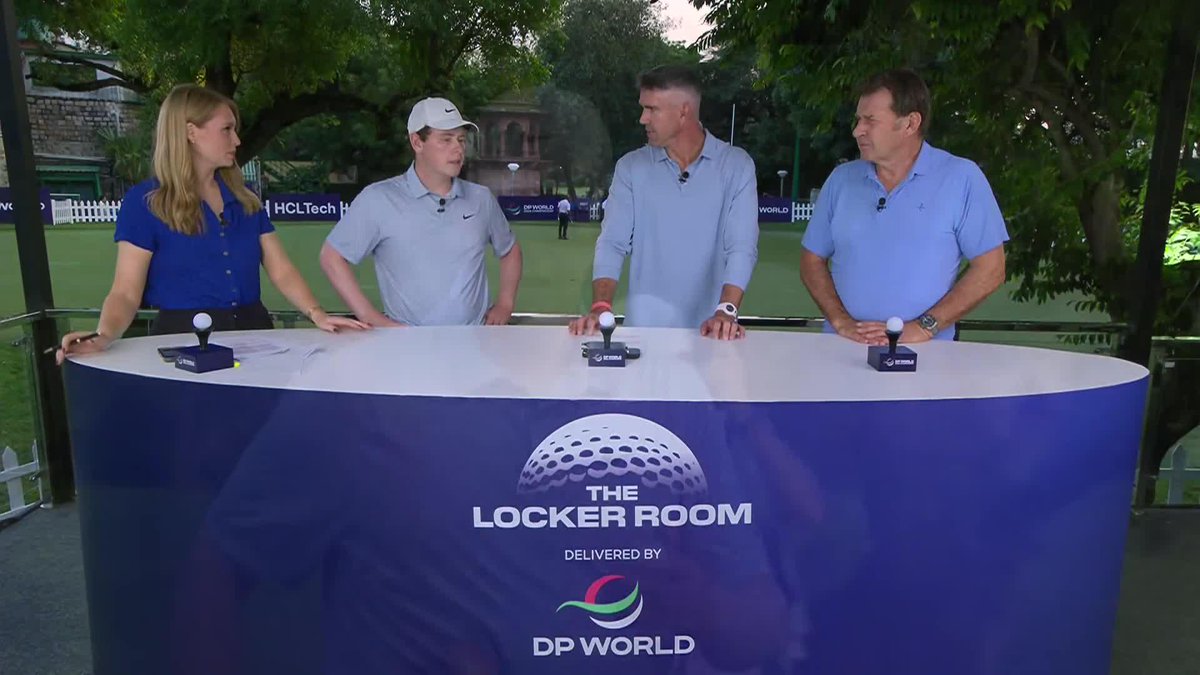 โHow can you not hit driver straight?โ ๐ง Kevin Pietersen asks a brave question to Bob MacIntyre about the lack of drivers being hit this week at Delhi Golf Club. Tune in LIVE to The Locker Room, delivered by DP World, every day this week ๐บ #DPWIC