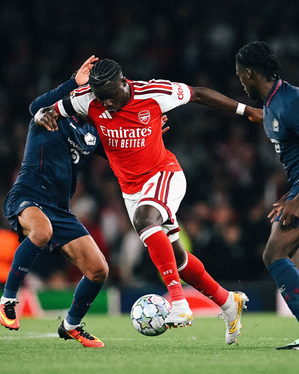 An action-packed second-half display ✨ Bukayo's impressive Lille highlights 🎞️