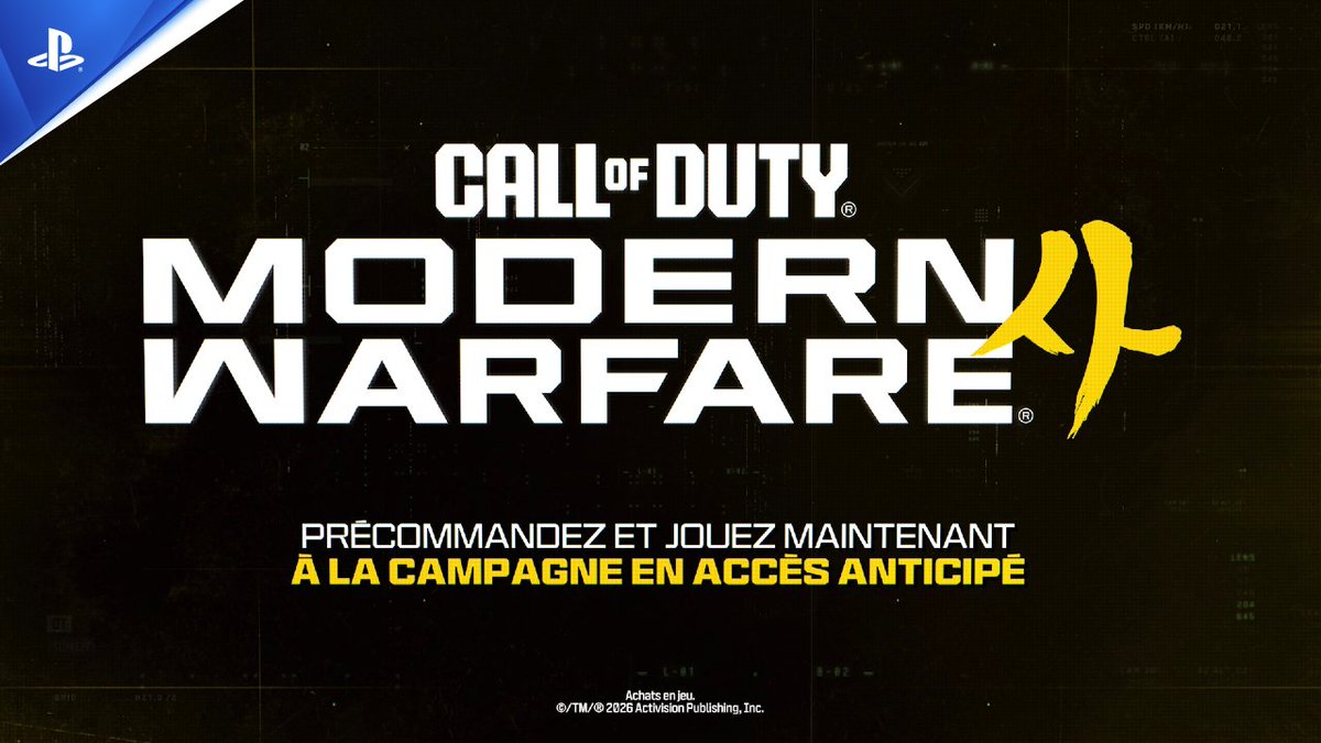 De la Corée aux confins du globe, la Task Force 141 est confrontée à une guerre sans frontières. Assistez à une conclusion épique. L'accès anticipé à la campagne de Call of Duty: Modern Warfare 4 est disponible dès aujourd'hui, à partir de 19h00.
