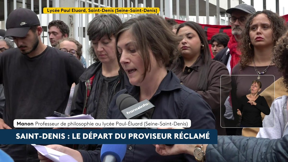 🔴 "Son maintien à la tête de l'établissement n'est plus possible" Des professeurs du lycée Paul-Eluard de Saint-Denis réclament la démission du proviseur après l'intervention "violente" de policiers en civil dans l'établissement pour y interpeller un élève. #canal16