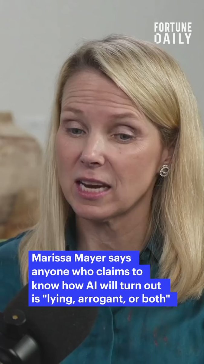 “Anyone who says they know how this all works out is lying, arrogant, or both.” marissamayer told #FortuneDaily that AI's risks should be acknowledged, but emphasized that it will be the technology that “defines our lifetimes, even more so than the internet."