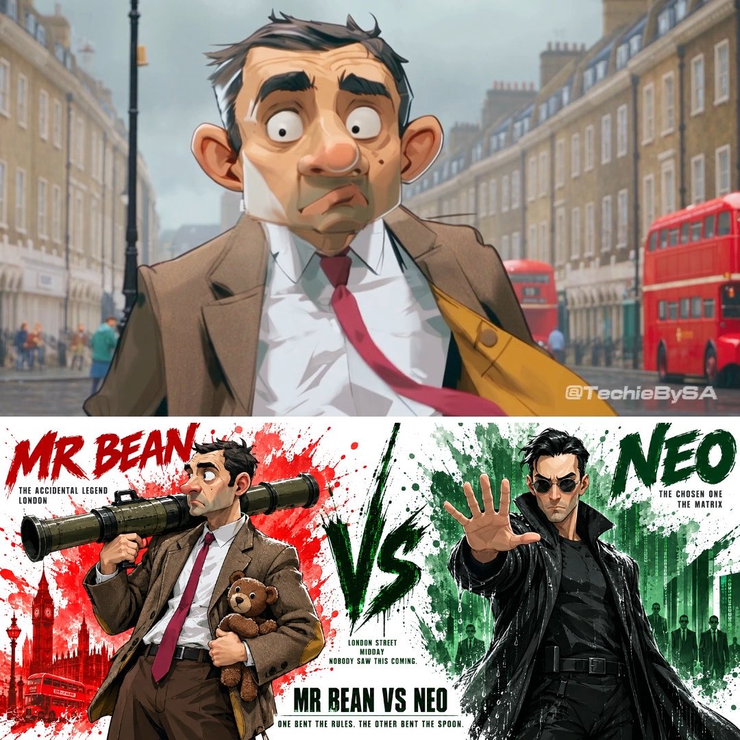 Neo stopped bullets. Mr. Bean stopped Neo with a teddy bear 🧸😎 Made with Seedance 2.5 + GPT Image 2.5 with Pika ChatGPT Plugin Prompts + workflow👇🏻