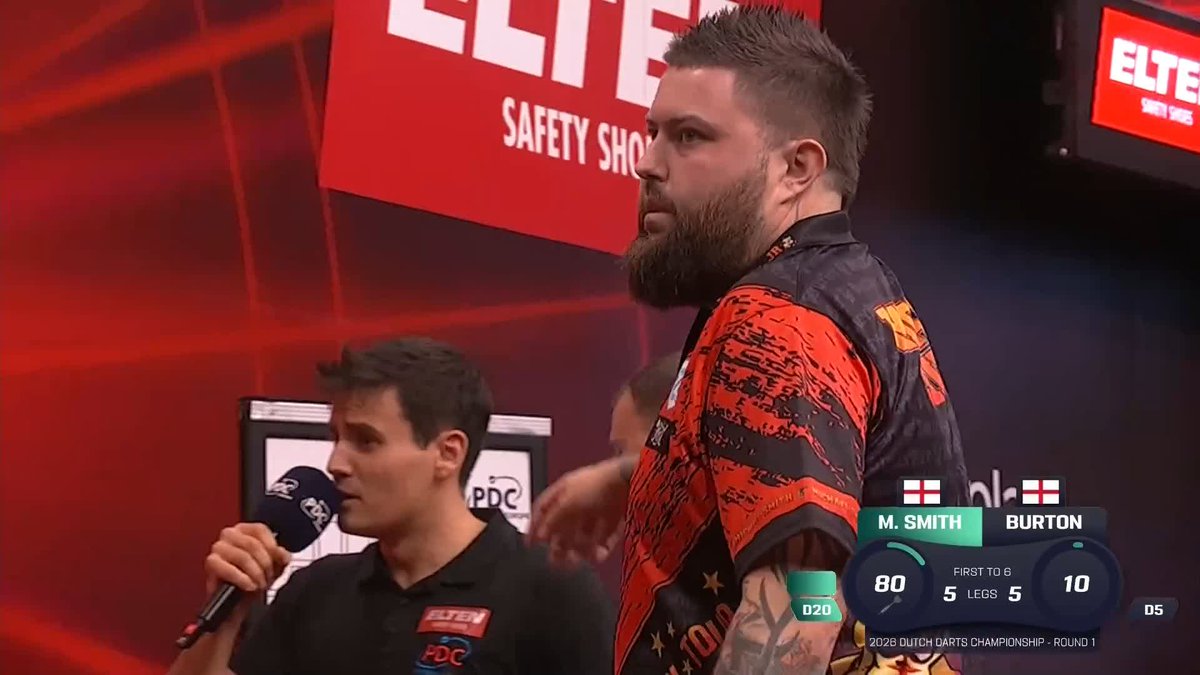 BULLY BOY BEATS BURTON! Michael Smith completes the second round line-up in Maastricht, surviving match darts against Stephen Burton in a last-leg decider! 📺 #ET15