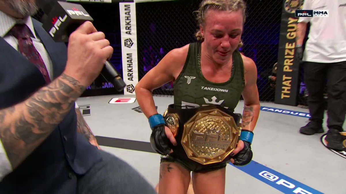 Dakota Ditcheva and Jena Bishop face off in the SmartCage after the PFL Women's Flyweight World Championship 🍿 #PFLChicago | Main Card LIVE NOW on ESPN 2