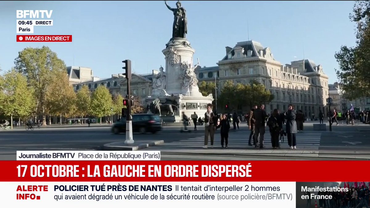 Manifestations du 17 octobre: le cortège devrait partir à 14 heures, place de la République