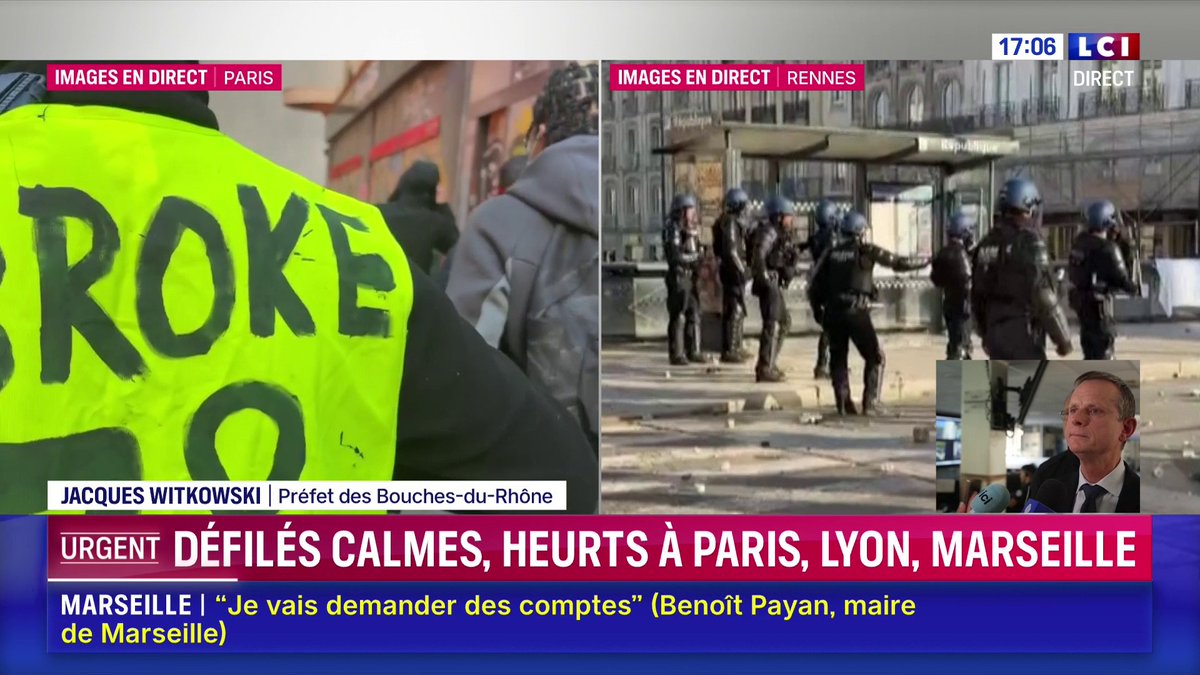 ❗️[ 🇫🇷 FRANCE ] 🔸À Marseille, le préfet des Bouches-du-Rhône, Jacques Witkowski, juge « assez inédit » le nombre d’émeutiers auxquels les forces de l’ordre font face cet après-midi.