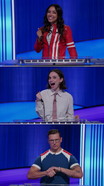 october 22nd can't come soon enough! we're pitting Challenge Accepted's Michelle Khare, Smosh's Angela Giarrantana, and Mythical Kitchen's Josh Scherer against one another in high-stakes game of Jeopardy! YouTube Edition. watch the premiere on Jeopardy!'s YouTube channel October 22nd at 9pm ET/6pm PT.