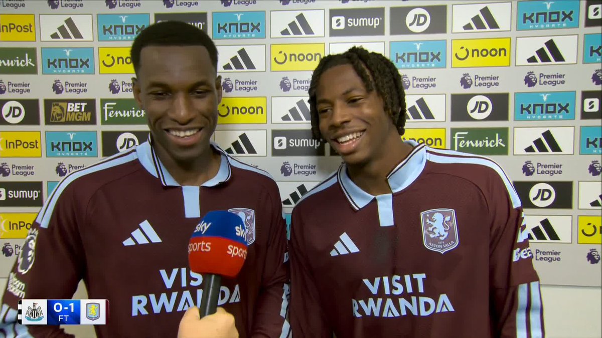 "We are sharing" 🤝 Nicolas Jackson and Johan Manzambi react to Aston Villa's win at Newcastle.