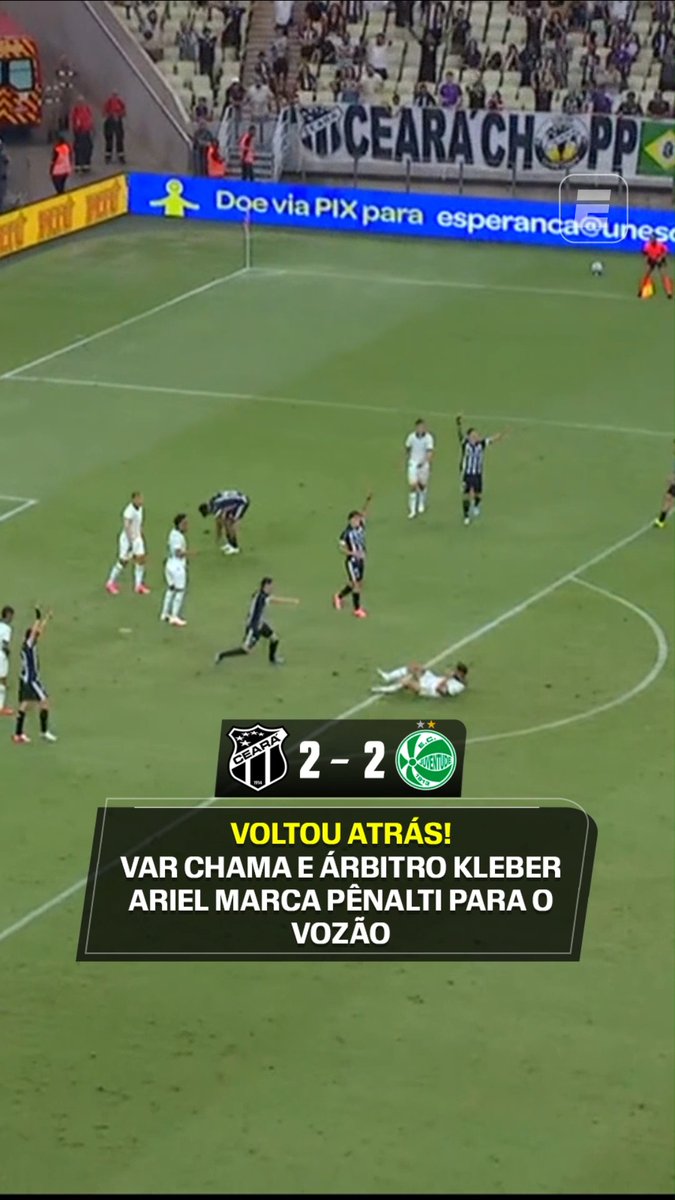 E esse pênalti dado? Juíz não deu em campo, mas depois de revisão no VAR o pênalti foi CONFIRMADO. O Juventude estava vencendo por 2x1 e com esse pênalti, sofreu o empate nos acréscimos. Opiniões? 🤔