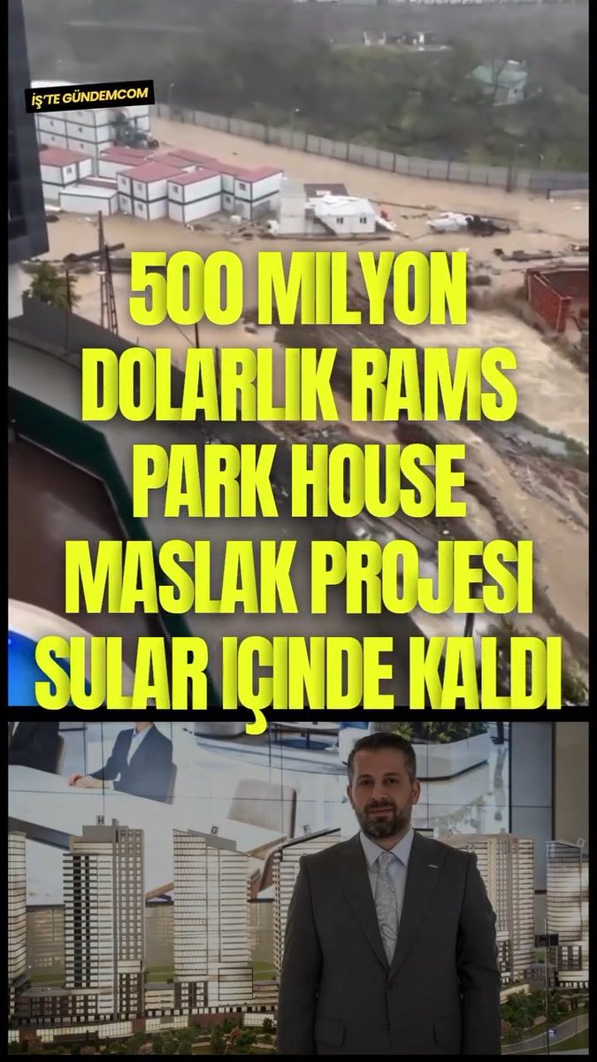 Sarıyer Ayazağa’da şiddetli yağış, dere yatağı kenarındaki RAMS Park House Maslak şantiyesini su altında bıraktı. 3 bin 100 konutluk, projenin taşkın riskine karşı yeterince korunup korunmadığı tartışmaları yeniden alevlendi. Projenin teslim tarihi 2027 sonu olarak planlanıyor