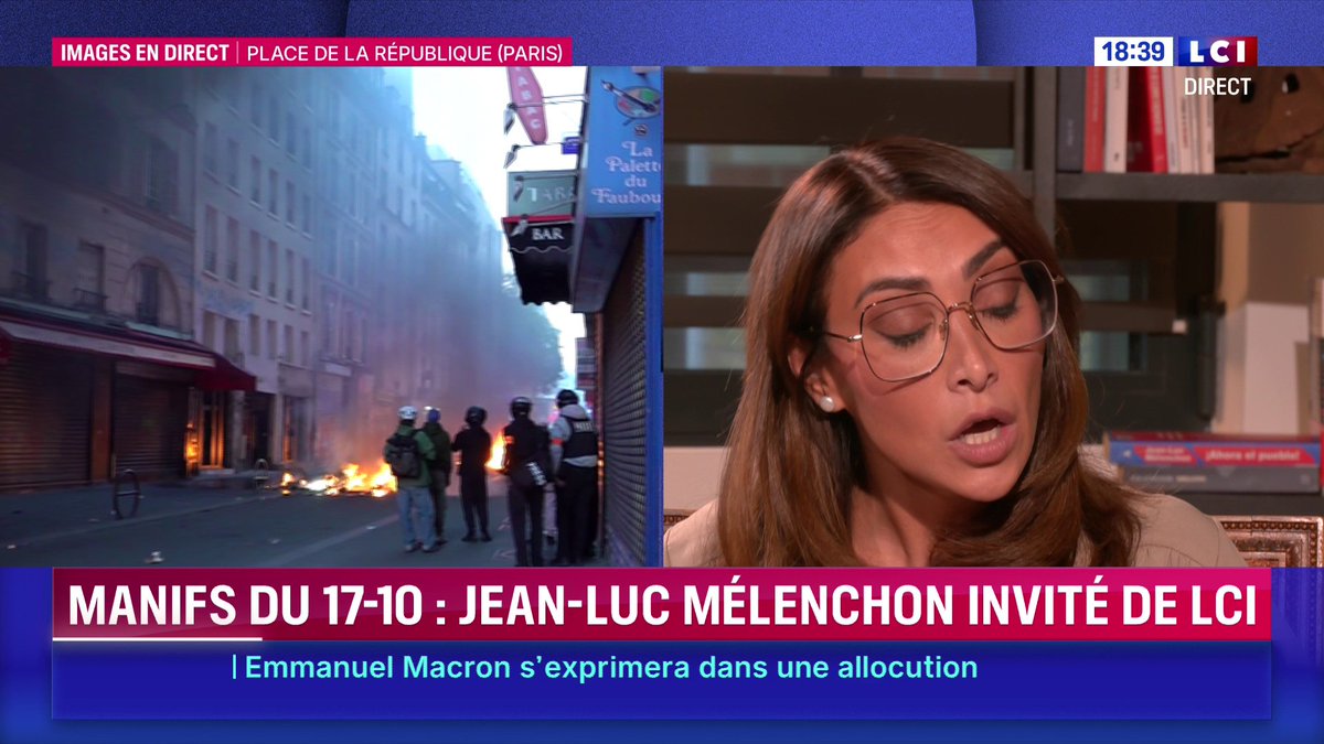 🔴 Violences des 17 et 18 octobre : "Le choix est entre une population, sa jeunesse dans une crise très profonde (...) et un gouvernement qui joue tout le temps la même méthode : le pourrissement" déclare Jean-Luc Mélenchon, candidat LFI à l’élection présidentielle sur LCI