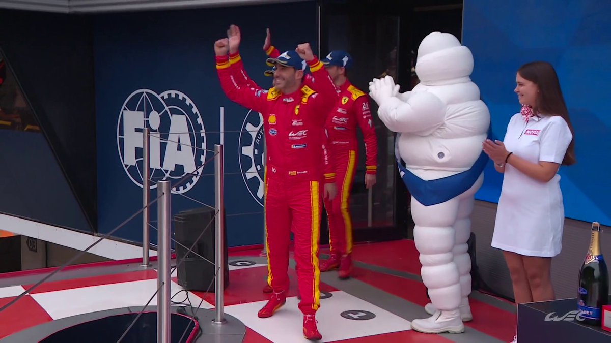 PODIUM TIME! 🤩 Huge congratulations to TOYOTA RACING WEC and Ferrari Hypercar! #WEC #6HBarcelona #Toyota #Ferrari