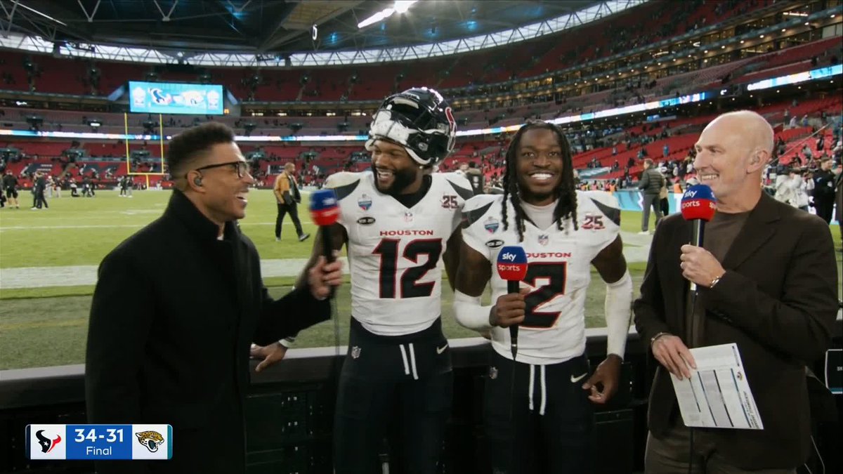 "He was giving us chance after chance" ⚡️ Nico Collins and Calen Bullock on the performance of C. J. Stroud against the Jaguars! 👏