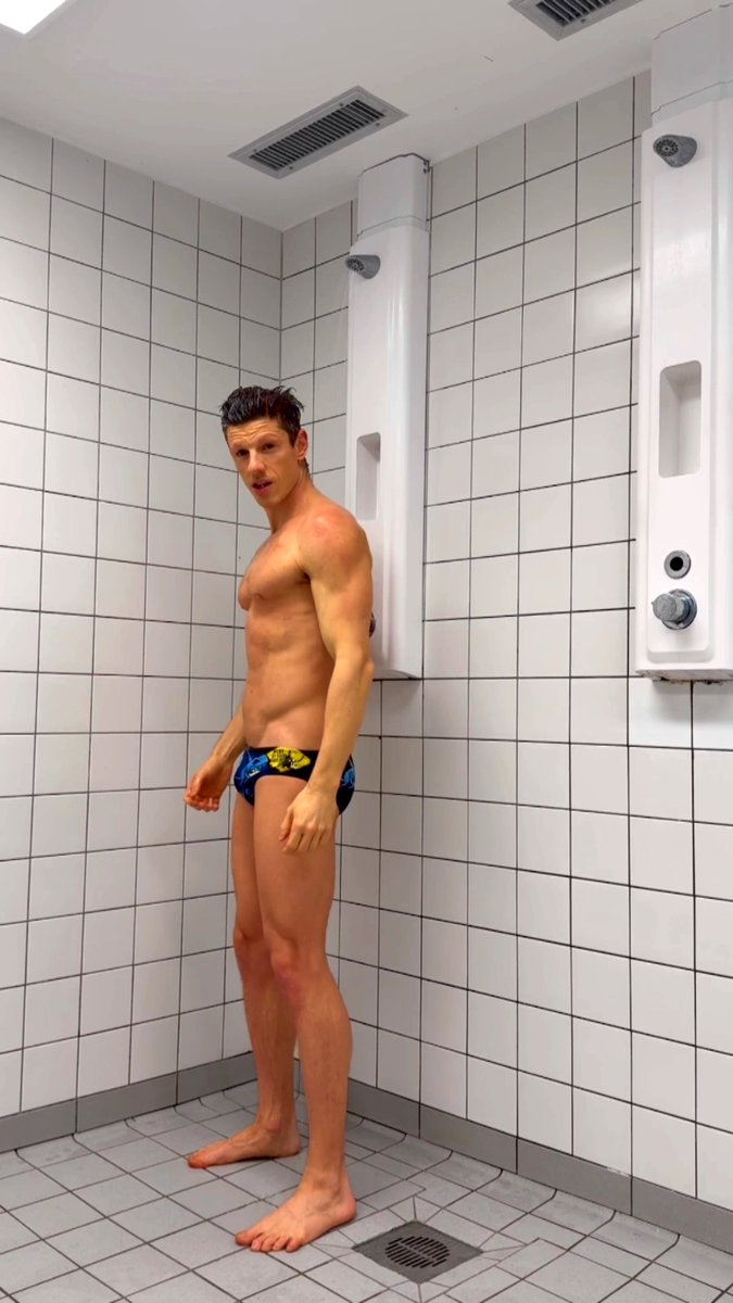 Just me showering in my tiny speedos 😉