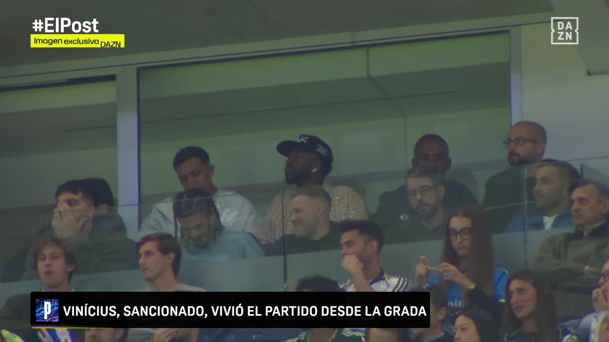 Vini desde la grada viendo el partido en el Bernabéu #ELPost