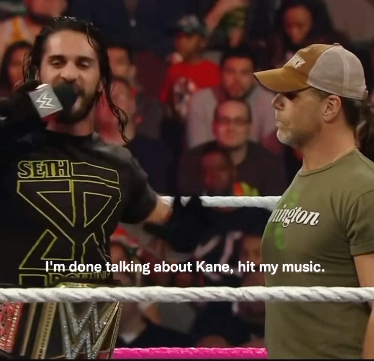 “HIT MY MUSIC” “HIT MY MUSIC” “HIT MY MUSIC” 11 years ago today, Seth Rollins had one of the most unintentional funniest moments ever where he crashed out over his music not playing 💀 (2015)