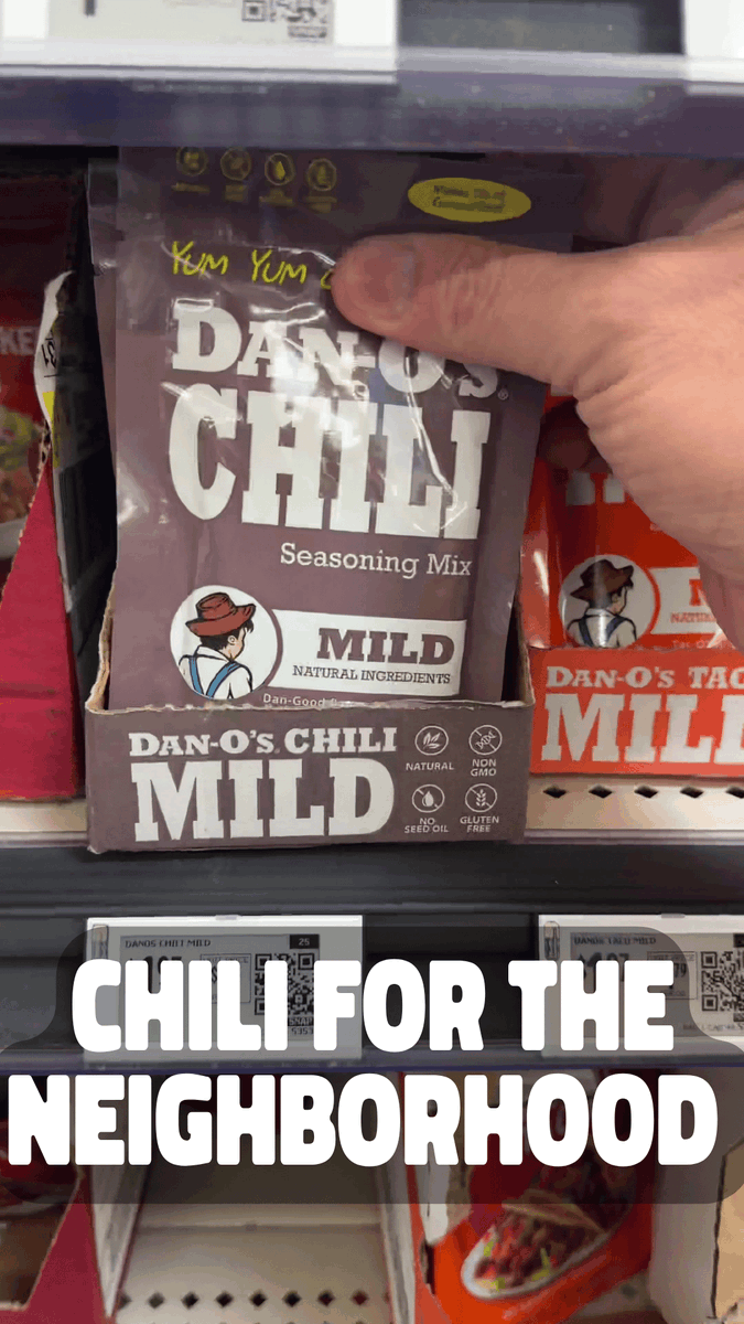 New neighborhood, new neighbors, and I’ve gotta make a good first impression. 😂🎃 I’m making chili for the neighborhood Halloween party, so I headed to Walmart to grab the goods. And yes, I’m throwing ROOT BEER in my chili. 👀🔥 I’ve got my Dan-O’s Chili Mild Seasoning Packet ready to go, and now it’s time to see if this chili wins over the neighborhood! What do y’all think about the root beer? Would you try it in your chili? 😂👇 Grab your Chili Mild Packets at Walmart or shop online here: No Fuss. All Flavor. Yum Yum Get Ya Sum! 🔥