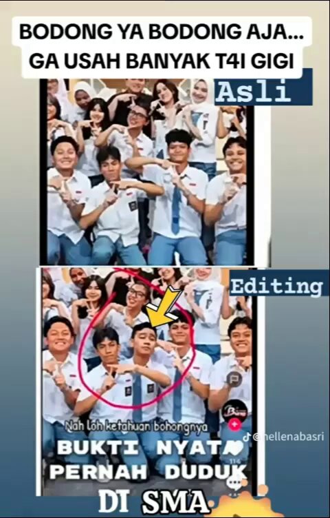 Demi untuk membuktikan gibran pernah lulus sma, termul dan gibran membuat editing foto ( bawah ) yg akhirnya di bantai netizen ( atas ) KONYOL KONYOL SPT BAPAKNYA 😁😂