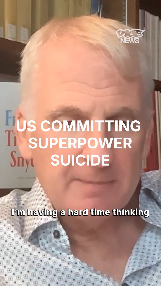 The United States is committing “superpower suicide,” says historian Timothy Snyder. “I'm having a hard time thinking of cases where a great power, an empire—a superpower, has self-destructed with such speed.” Watch the full episode: