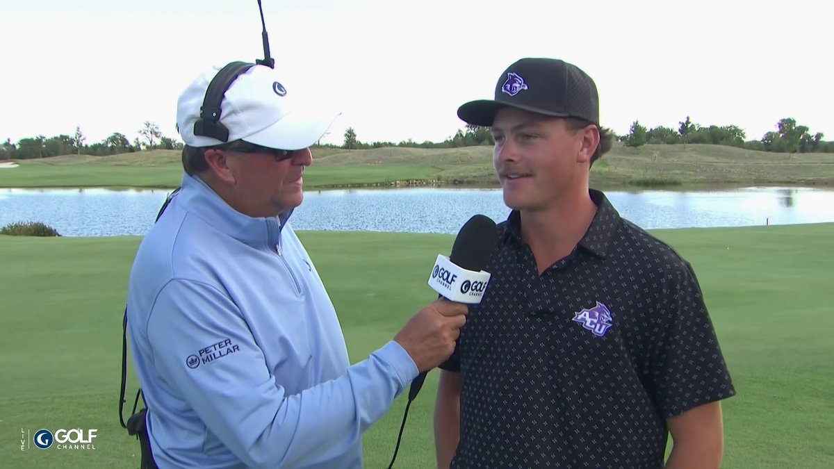 "Great 5, almost made birdie... but the pride was a little hurt." 😂 Cooper Watson fell down in the creek trying to walk over the rocks on 7 at Halbert National ACU Sports