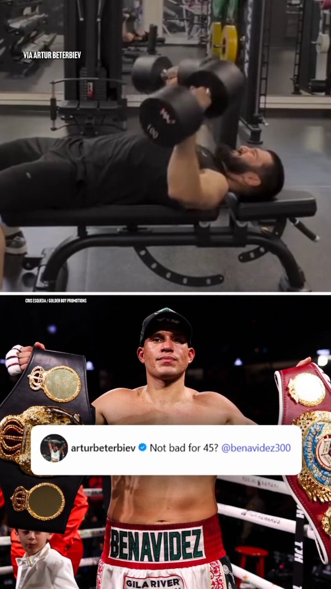 Artur Beterbiev calling out David Benavidez from the gym today 👀 🗣️ 'The Mexican Monster' named him as a possible opponent earlier this month on Inside The Ring 🎙️