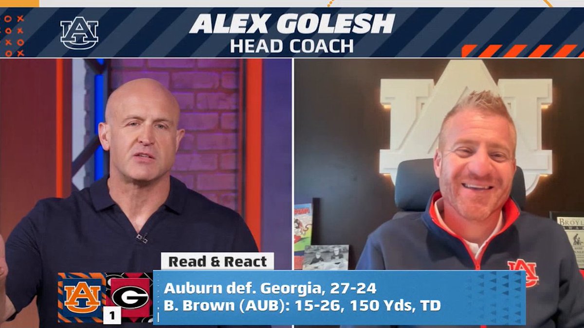Went into Athens and upset No. 1 Georgia. Massive statement win for Alex Golesh in Year 1 with Auburn Football 🔥