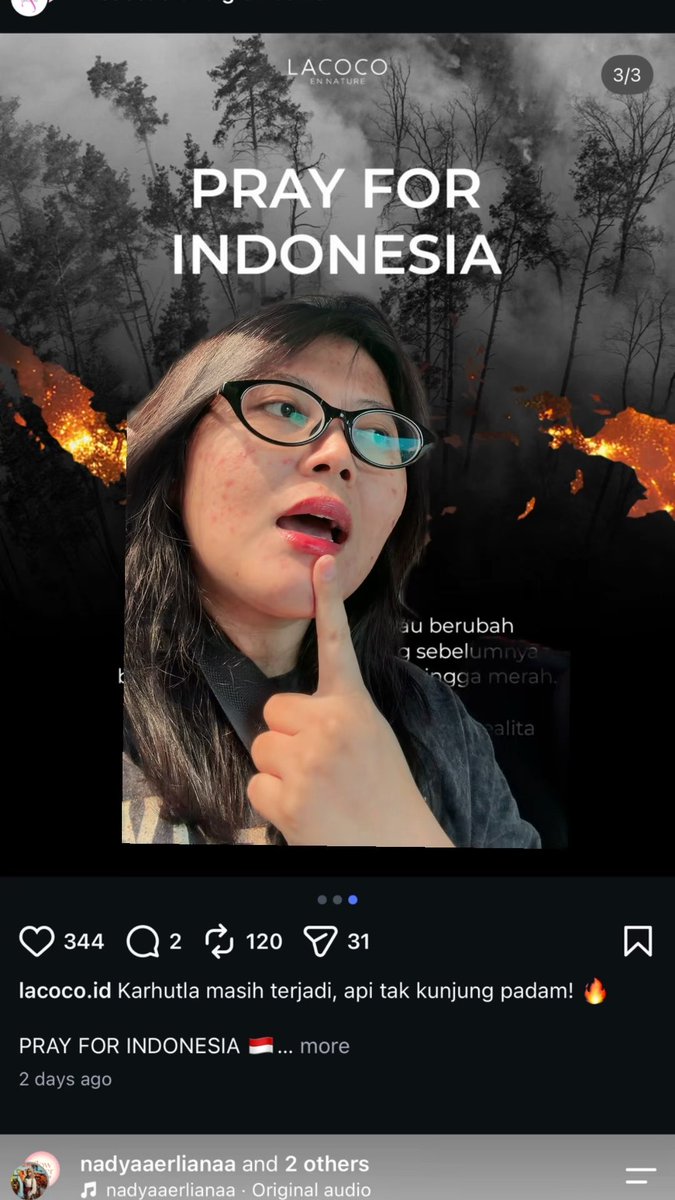 in this prabonomy, mari support brand-brand lokal yang ikut speak up mengenai kebakaran hutan: - mad for makeup -luxcrime -skin game -lacoco -mop beuaty -facetology -raecca -hmns 📽️/azzahgumanti