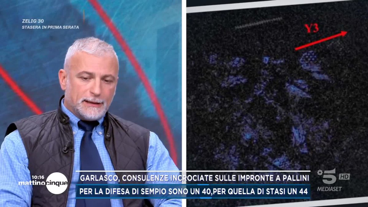 #Garlasco, Oscar Ghizzoni sull'impronta a pallini: "Mancherà sempre un pezzettino perché una parte di punta non tocca" #Mattino5