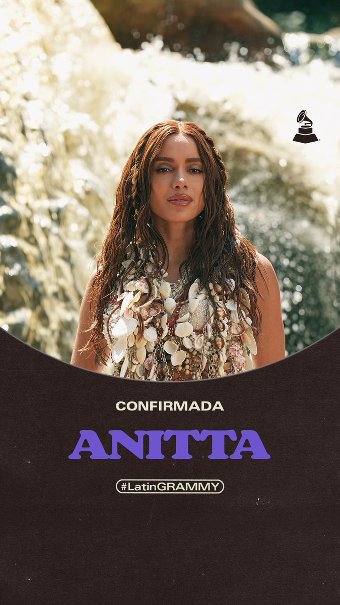 ¡CONFIRMADA! 🎶🙌 @anitta formará parte de la 27.a Entrega Anual del #LatinGRAMMY, este 12 de noviembre desde Las Vegas.