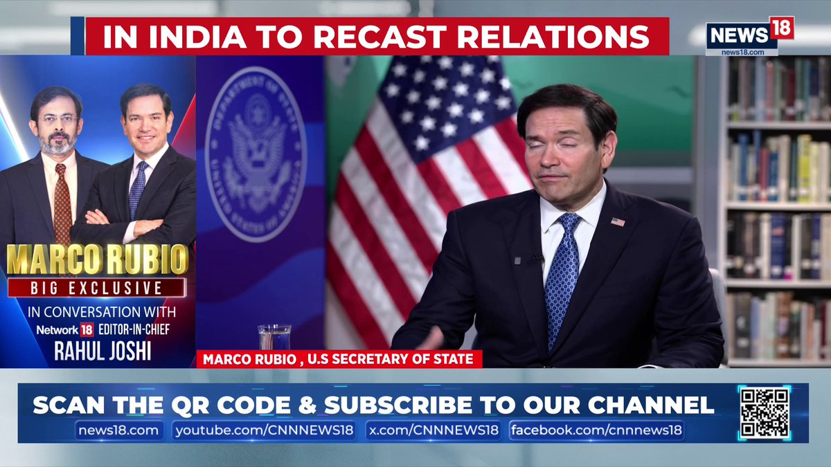 #MarcoRubioOnNews18 | Secretary Rubio, What brings you to Reliance’s Jamnagar facility? Reliance is a very important company. It has extraordinary capacity to refine energy. Petroleum is useless if you don't refine it into usable product. Reliance's refining capacity could help India diversify energy supplies, including crude from the Western Hemisphere, while benefiting US energy interests: Secretary Marco Rubio, US Secretary of State #EXCLUSIVE #MarcoRubio #IndiaUSRelations #IndiaUSTradeDeal #Russia #Ukraine #QUAD Department of State U.S. Embassy India | Rahul Joshi