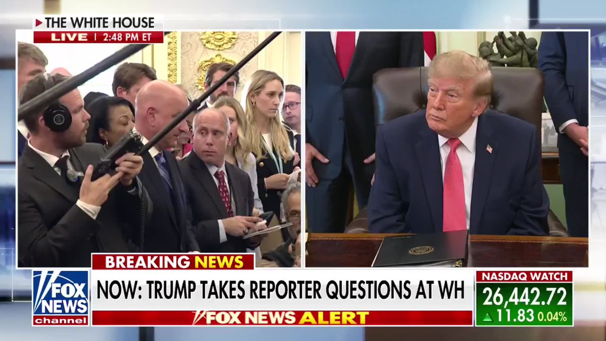 BREAKING: President Trump says Russia is showing no signs of slowing down on the battlefield as his special envoy Steve Witkoff prepares to travel to Moscow for talks. "They just keep grinding forward," Trump says, pointing to Russia's territorial gains in Ukraine and its ability to keep sending troops into battle. Still, the president insists Russia wants to reach a deal, even as he describes its military advancing week after week.