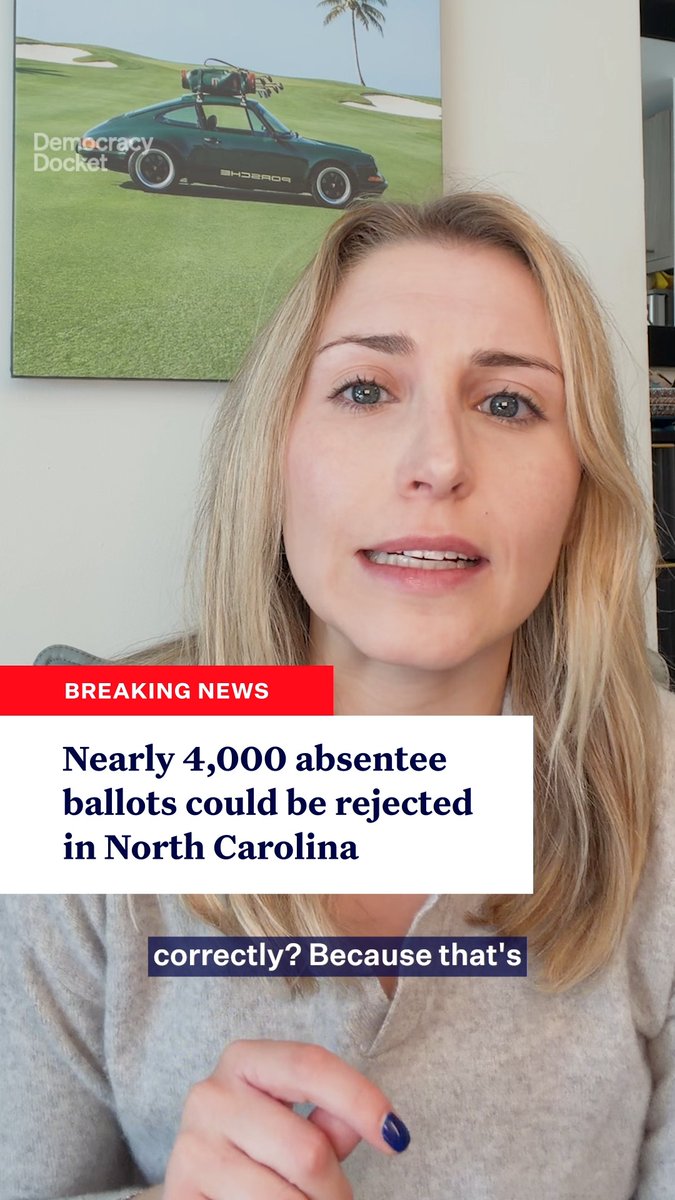 Nearly 4,000 absentee ballots in North Carolina could be rejected because of an envelope not being sealed correctly. North Carolina voters now must seal their absentee ballot in an internal envelope, and then place then in a second envelope. If either envelope is unsealed, their ballot is void. We are seeing the real-time impacts of anti-voter legislation. Follow Democracy Docket to stay up to date on the latest election news.