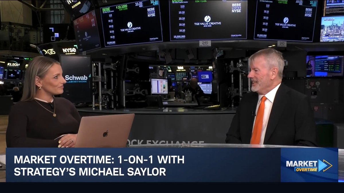 NEW: Michael Saylor tells Charles Schwab the Bitcoin bull market has started 👀 "It bounced off the week 200 week moving average...we rallied about $20,000 beyond that, so we think we're at the beginning of the next bull run now." 🚀