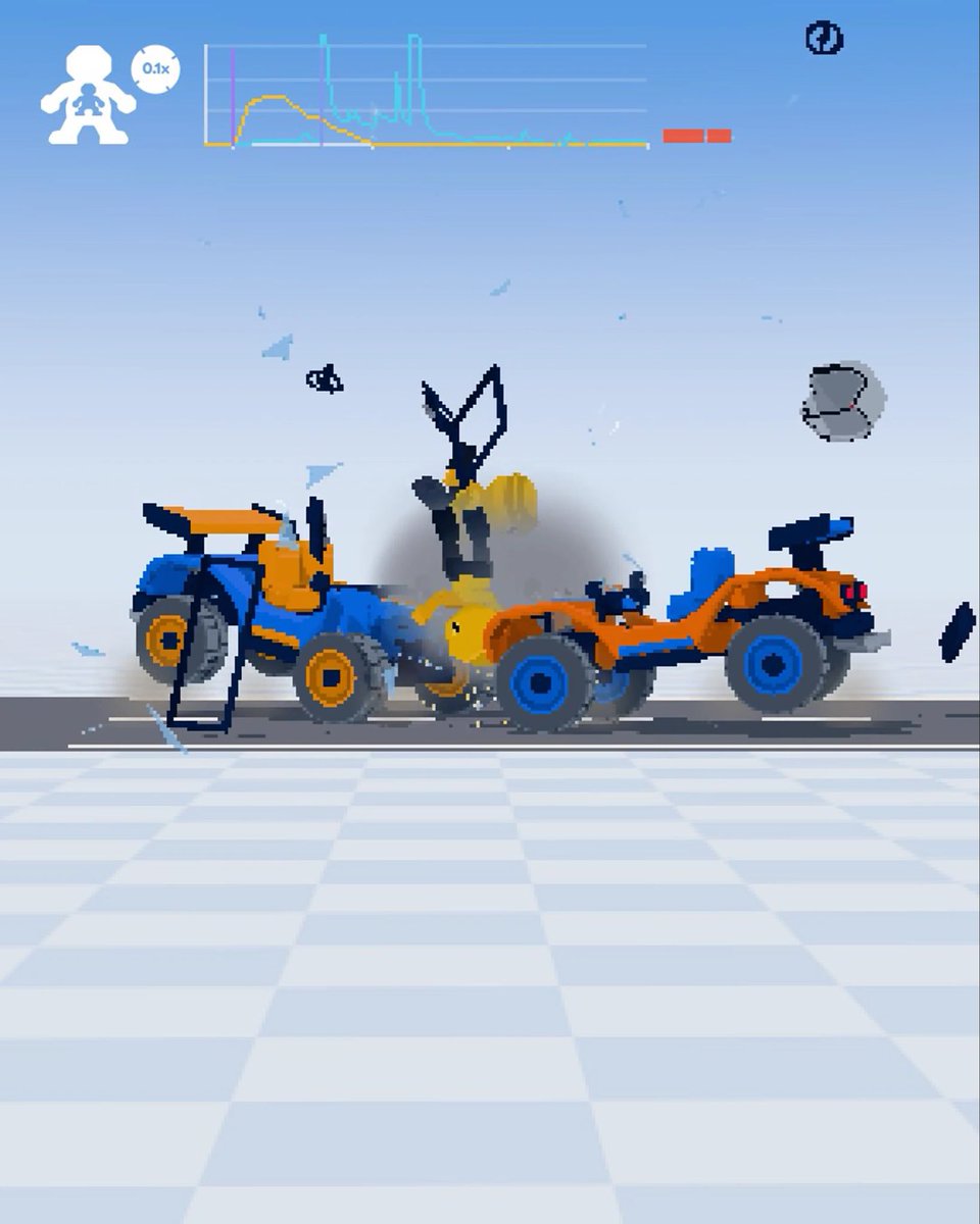 built a deformation system, a ragdoll system and a particle system just to hurt one little guy