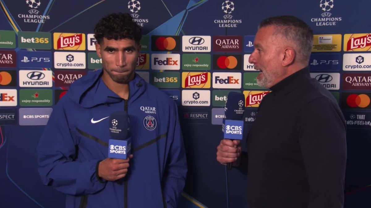 🚨🚨 Achraf HAKIMI 🇲🇦 👇 : « Nous avons joué contre l’une des MEILLEURES ÉQUIPES DU MONDE. Mais notre équipe est INCROYABLE ! Nous sommes AMBITIEUX et nous l’avons encore montré aujourd’hui. 🙌❤️💙 Quand tu affrontes ce genre d’équipe, tu veux leur montrer que NOUS SOMMES LES CHAMPIONS et que nous voulons continuer à gagner. 😤 Nous voulons leur montrer que nous faisons partie des MEILLEURES ÉQUIPES DU MONDE, PEUT-ÊTRE MÊME LA MEILLEURE ACTUELLEMENT ! 😤 Notre objectif cette année est de GAGNER ENCORE, CONTINUER À GAGNER ! L’entraîneur nous pousse tous les jours à ne pas perdre cette mentalité de gagnants. » 😤 🎥 CBS Sports Golazo ⚽️