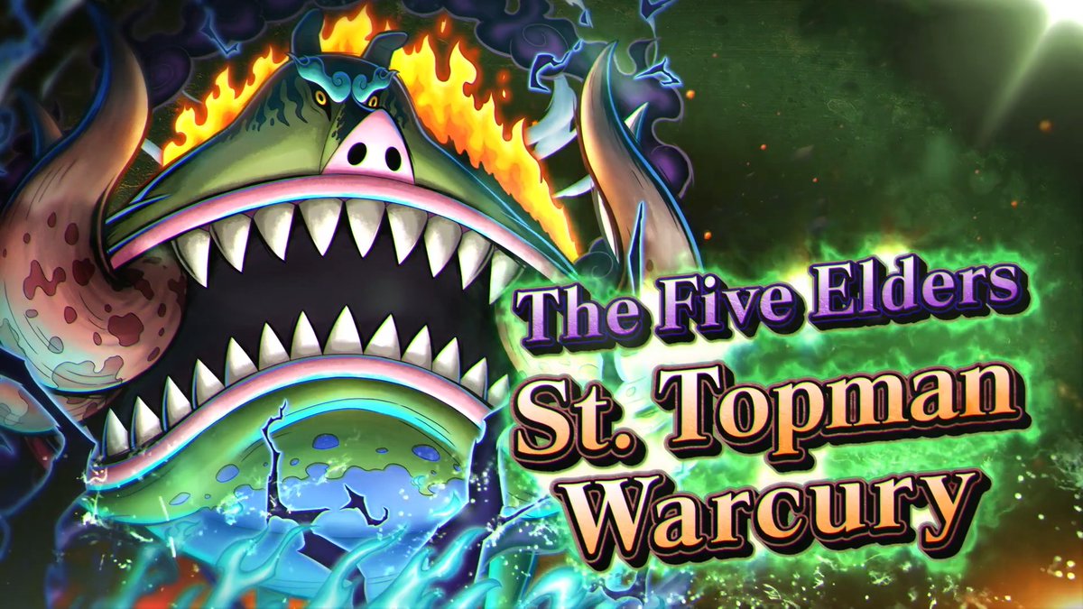 [New Character] ■The Five Elders St. Topman Warcury Dark Element / Defender Respawning or holding the Normal Attack button lets him rush to a Treasure Area, change Class, and KO enemies! "I Will Chop You Up!" gets stronger when maintaining your defensive shield! #BountyRush