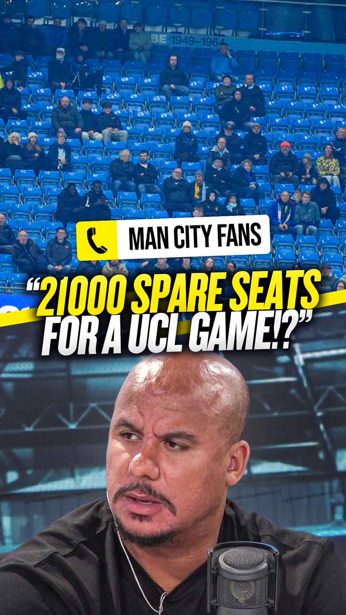 🤦♂️ Gabby: "21,000 spare seats for a Champions League game!?" 😡 City fan: "I'm not in a privileged position like you who can spend money!" Agbonlahor questioned why there were so many empty seats at #MCFC's game vs AEK... and City fans were not happy! 😤