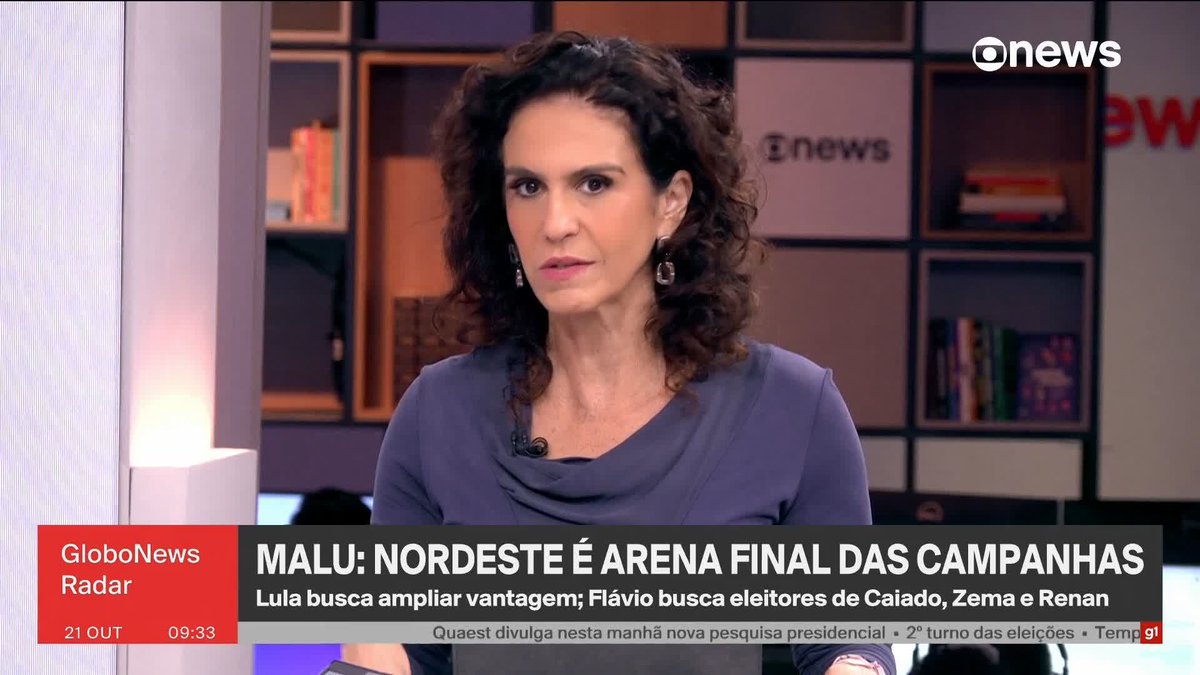 Malu Gaspar: o Nordeste virou o xadrez da reta final. Lula segura o eleitorado cativo, mas Flávio Bolsonaro já tirou 1,6 milhão de votos a mais que o pai na região. Agora disputa os pontinhos de Caiado, Zema e Renan Santos. O Nordeste é a solução! 22