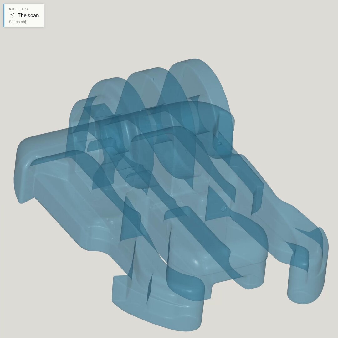 Automatically reverse-engineered GoPro clamp from a 3D scan. Look at it yourself: