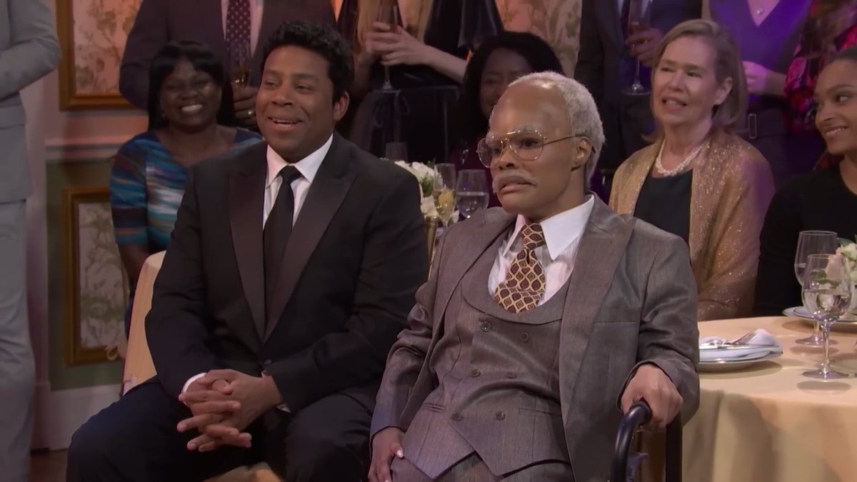 SNL took one simple idea, an 87 year old grandfather who can’t resist the dance floor, and turned it into a showcase for Teyana Taylor’s extraordinary dancing. But the clever part is how they built the joke around her strengths.