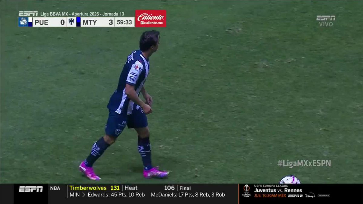 ¡Y llegó el cuarto de Rayados! 🔥👏 Roberto de la Rosa se suma a la fiesta y anota uno más para la Pandilla. 🤠 #LaLigaDeLaAfición | #AP26 | #J13 | #PUEMTY