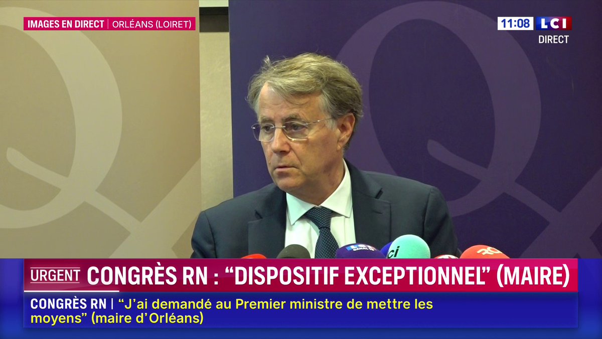 🔴🫵🏻 WOW ! 🤯 Prise de parole très forte du maire d’Orleans Serge Grouard au sujet des menaces de l’extrême-gauche planant sur le congrès du RN : « Que le RN renonce à son congrès ? Et ça sera ça pour chaque meeting électoral ? A chaque fois il y aura risque de casse, confrontations, c’est à dire à chaque fois ce que j’appellerais menace de la rue violente ? Mais si c’est ça ? La démocratie est où ? On est d’accord ou pas d’accord avec le RN, ce n’est pas le sujet. Le sujet, c’est qu’il y ait un parti politique qui est un des partis majeurs en France. Ce parti, il a des élus, il fonctionne dans le cadre de la République. Et donc parce qu’il y’a menace de la rue, on l’interdit ? Moi, je n’appelle plus ça la démocratie. Quel est ce pays ? Ce n’est pas le mien. » Bravo Monsieur le Maire ! 👏🏻 Tout le monde est en train d’ouvrir les yeux sur les menaces qui pèsent sur notre démocratie…