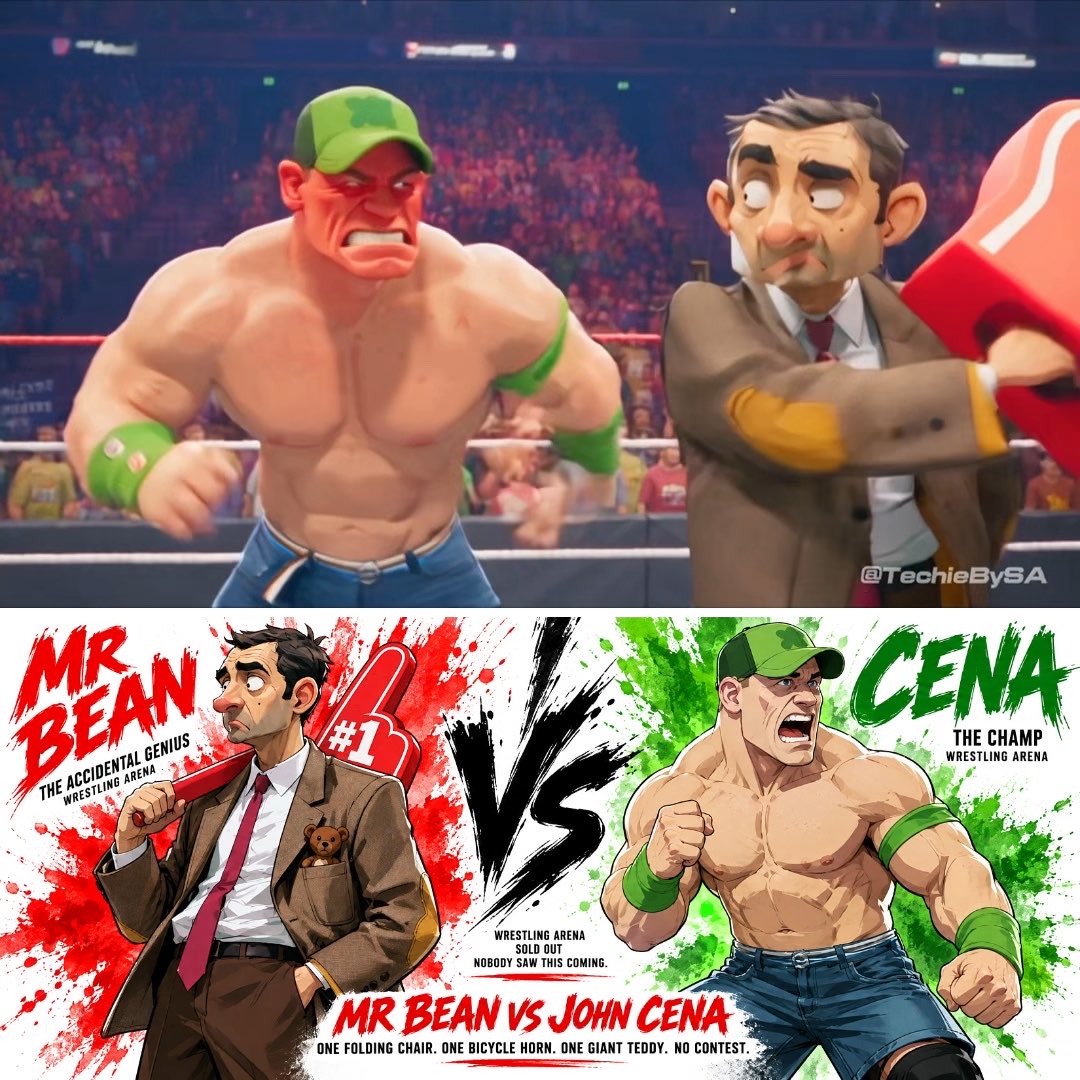 Mr. Bean goes in the ring Vs John Cena 🥊🧸 Made with Seedance 2.5 + GPT Image 2.5 on TapNow Prompts below👇🏻