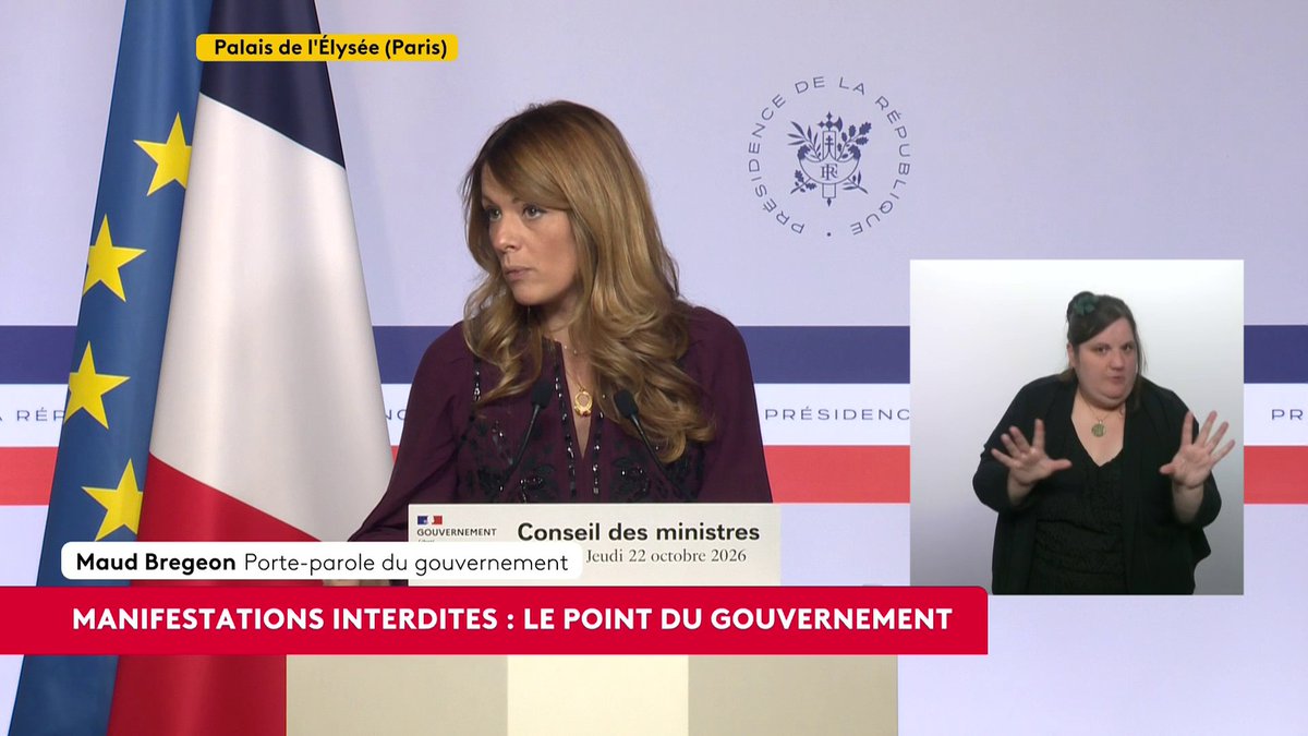 🔴🗣 "On doit faire, toutes et tous, un choix aujourd'hui entre l'ordre républicain et le désordre", dit Maud Bregeon, porte-parole du gouvernement, après les violences survenues en marge de la mobilisation du 17 octobre et avant la nouvelle journée de mobilisation samedi. #canal16