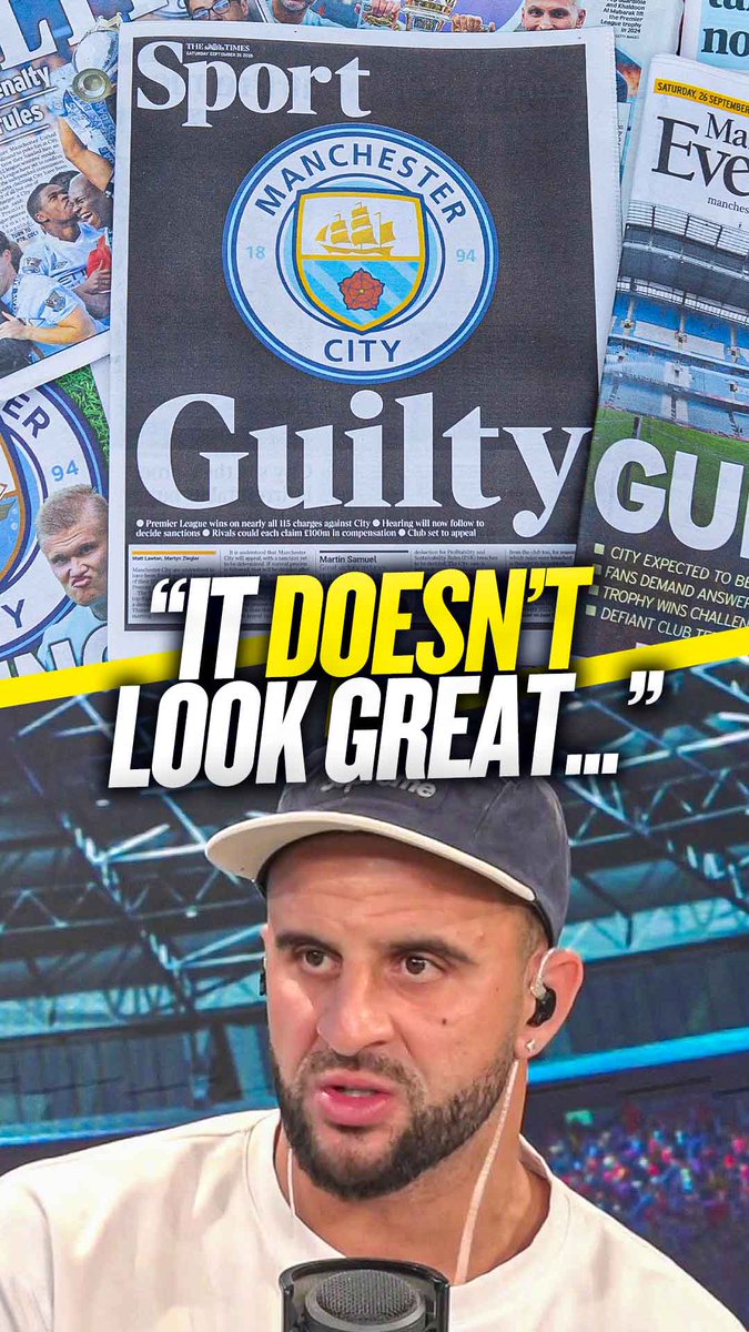 🙏 "All we did is go out and play our best football as a team!" 🏆 "What we achieved probably won't be done ever again!" Kyle Walker opens up about #MCFC's guilty verdict and the potential of titles being stripped from the club 🩵